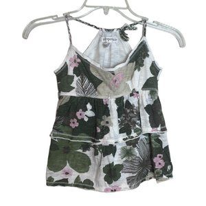 Aeropostale Womens Floral‎ Green Pink Tank Top Size XS